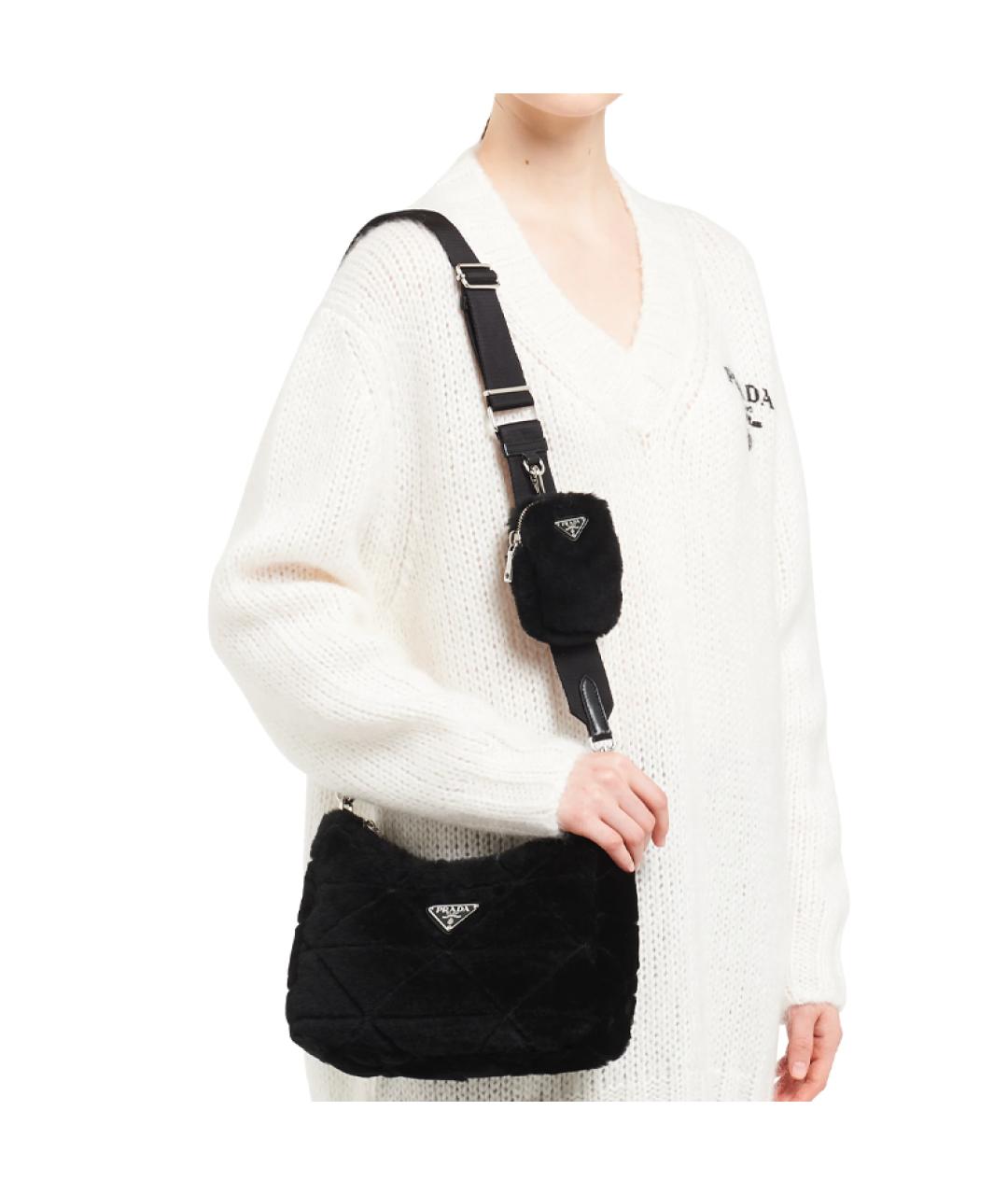 PRADA Черная тканевая сумка через плечо, фото 4