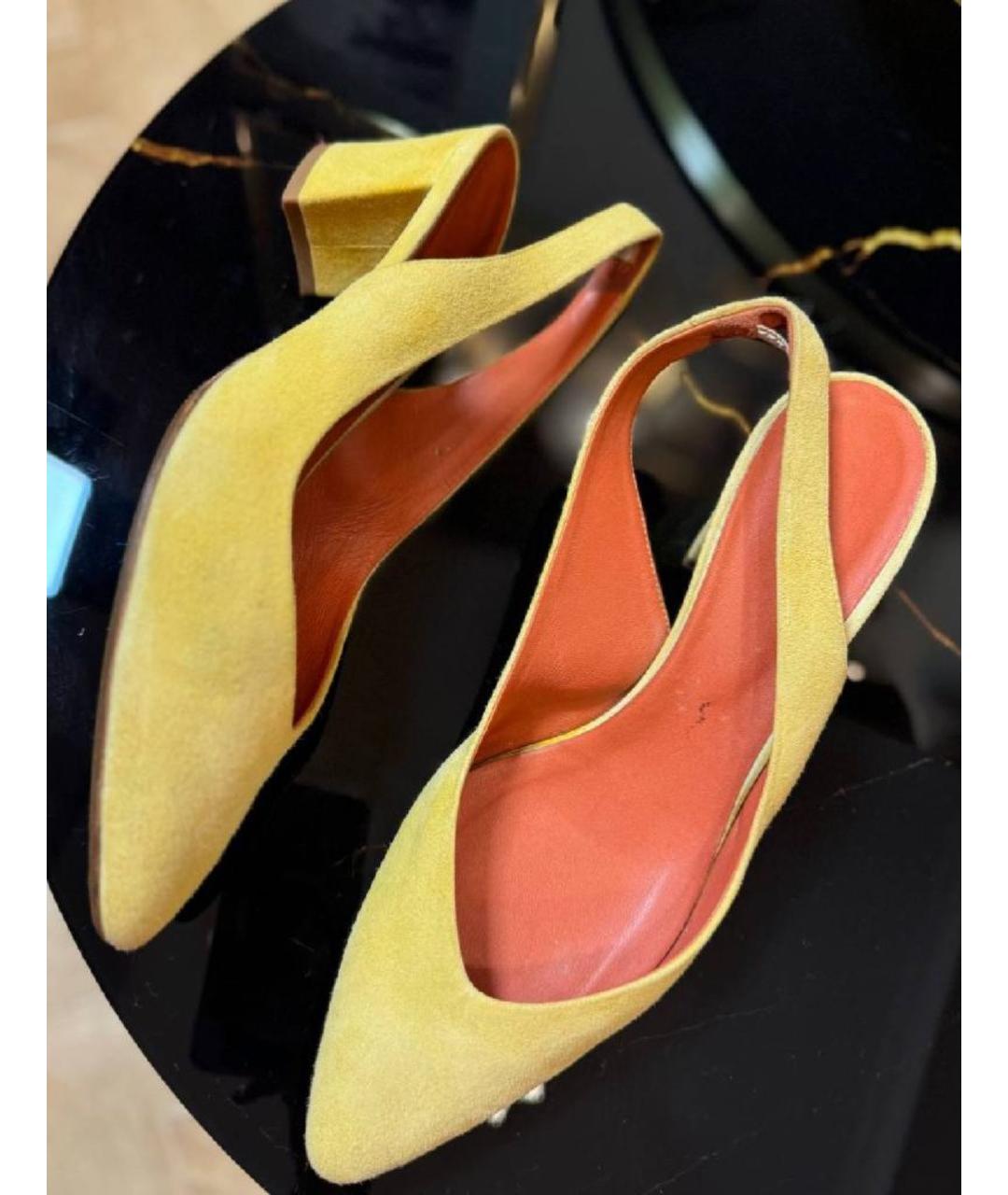 SANTONI Желтые замшевые туфли, фото 7