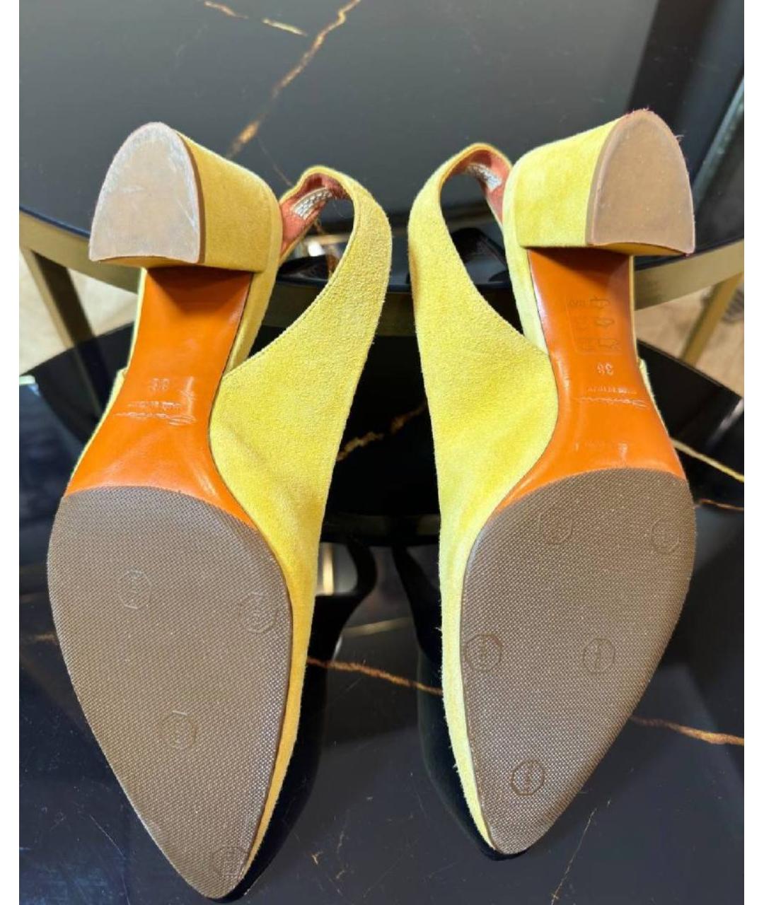 SANTONI Желтые замшевые туфли, фото 3