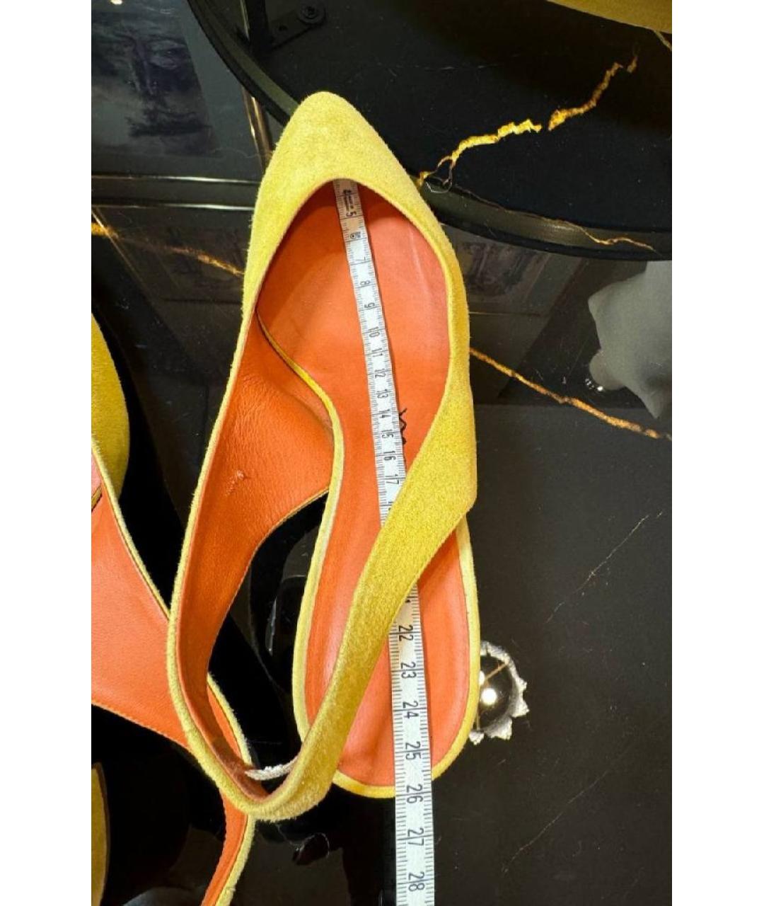 SANTONI Желтые замшевые туфли, фото 6