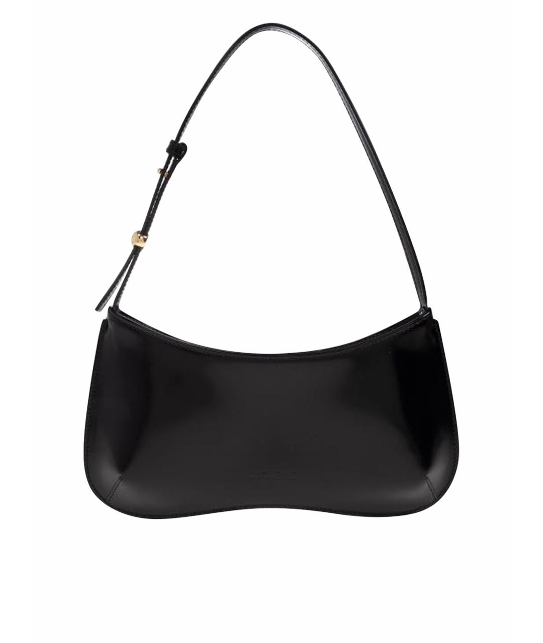 JACQUEMUS Черная кожаная сумка с короткими ручками, фото 1