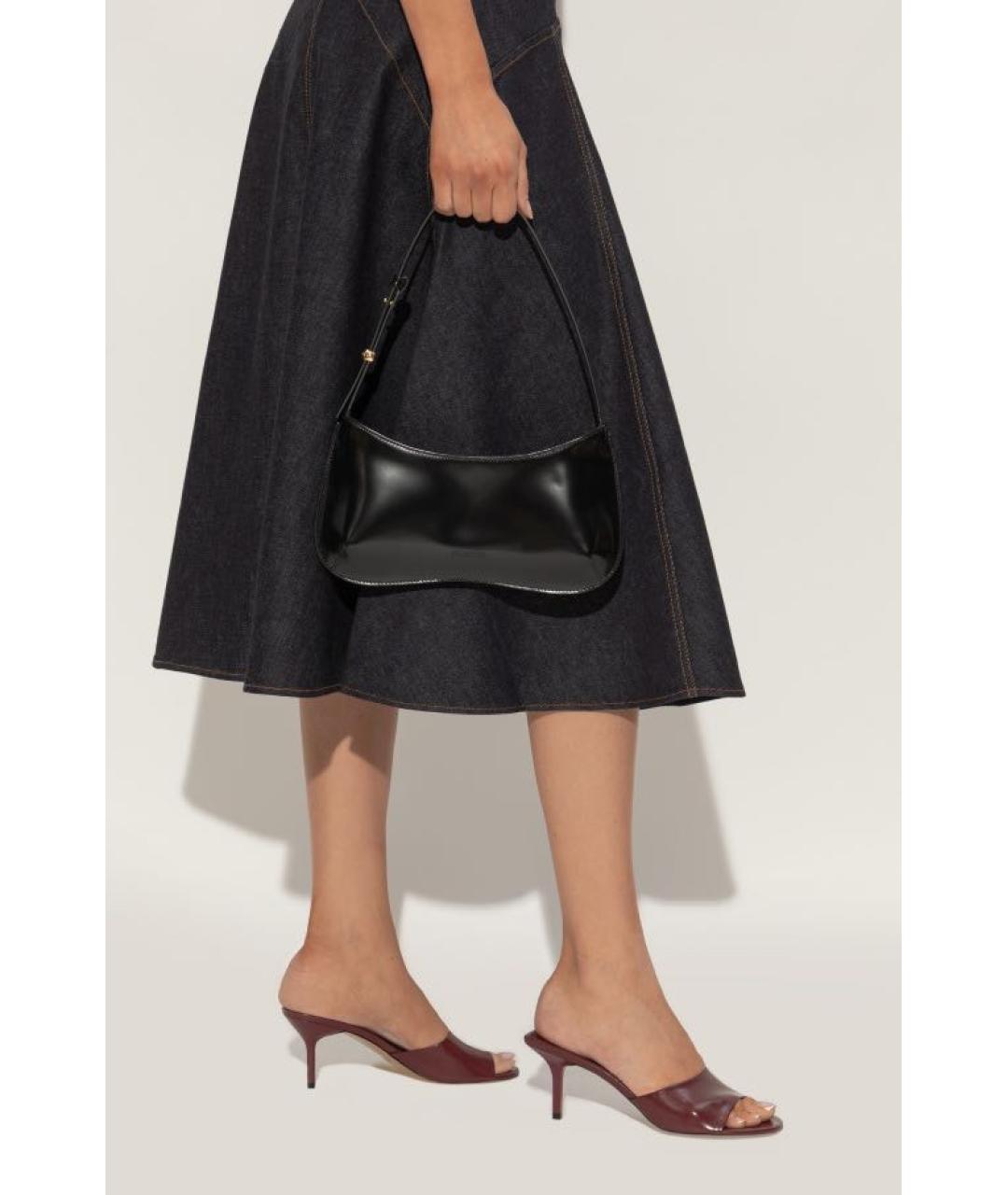 JACQUEMUS Черная кожаная сумка с короткими ручками, фото 6