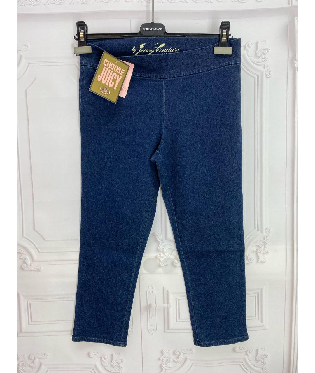JUICY COUTURE Темно-синие хлопко-эластановые леггинсы и велосипедки, фото 5