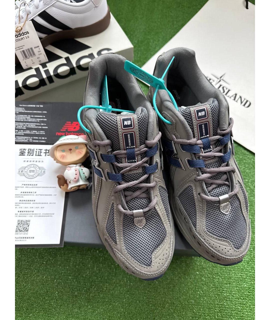 NEW BALANCE Серые кожаные высокие кроссовки / кеды, фото 5