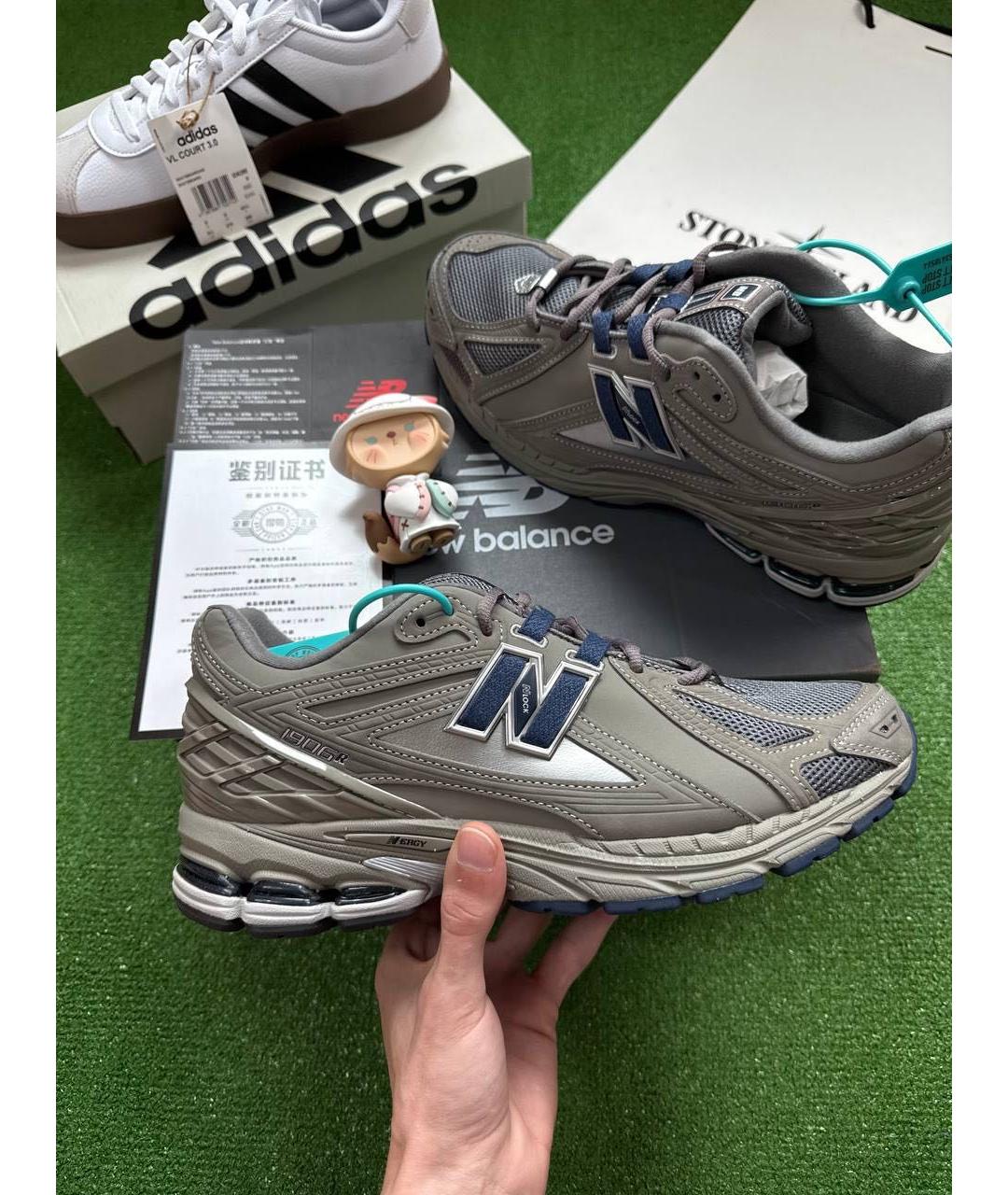 NEW BALANCE Серые кожаные высокие кроссовки / кеды, фото 8