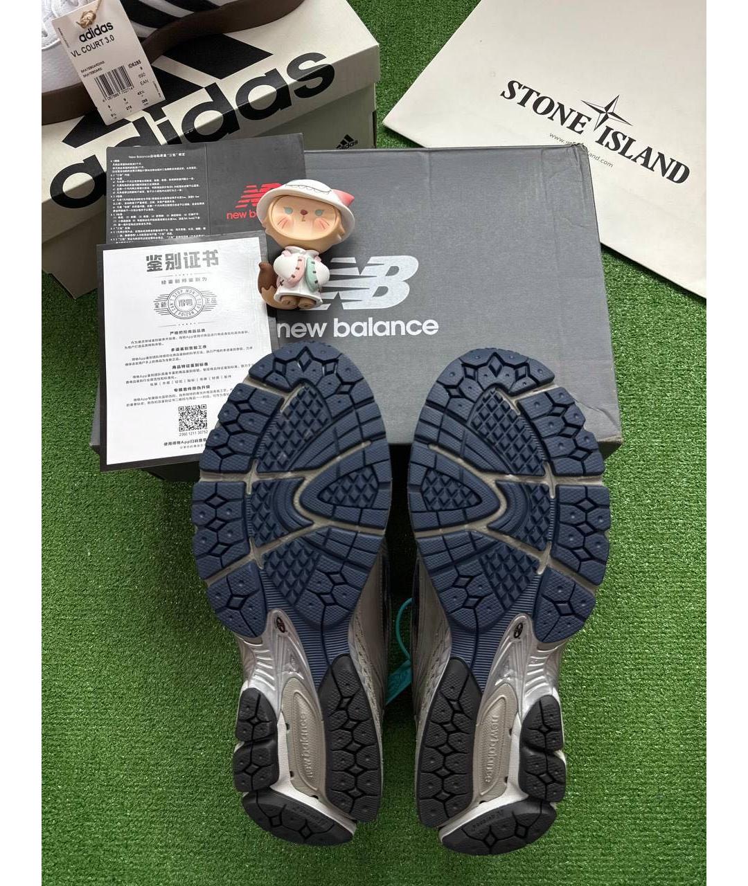 NEW BALANCE Серые кожаные высокие кроссовки / кеды, фото 6