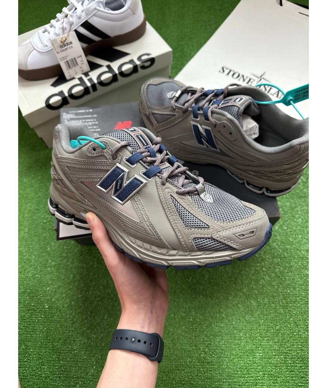 NEW BALANCE Серые кожаные высокие кроссовки / кеды, фото 4