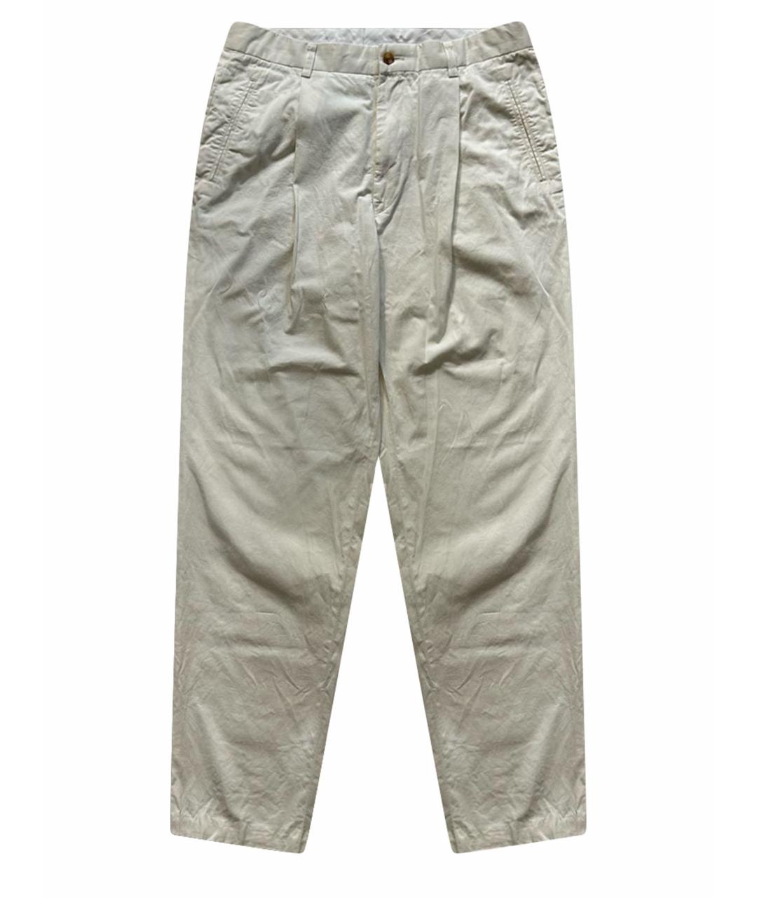 ISSEY MIYAKE Бежевые хлопковые повседневные брюки, фото 1