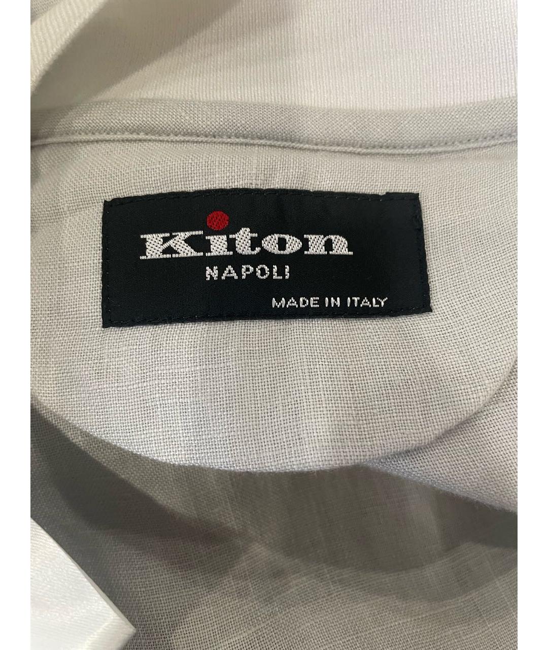 KITON Серая льняная куртка, фото 3