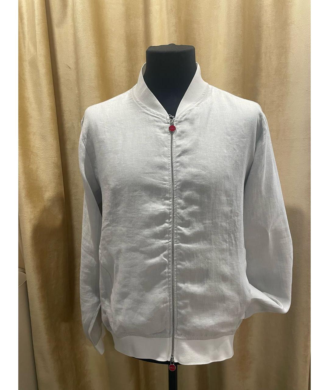 KITON Серая льняная куртка, фото 7