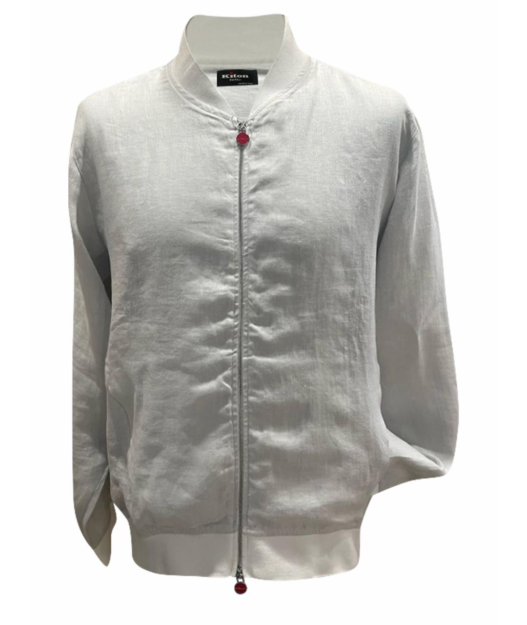 KITON Серая льняная куртка, фото 1
