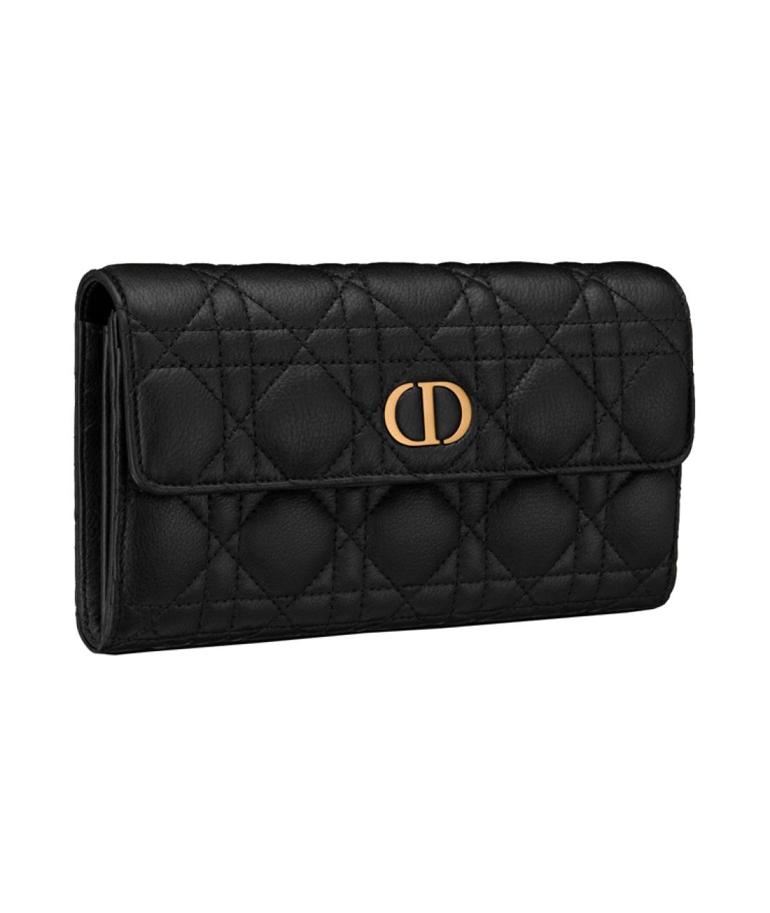 CHRISTIAN DIOR Черный кожаный кошелек, фото 3