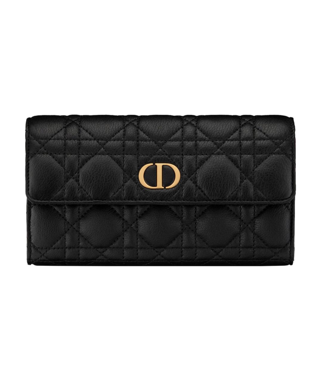 CHRISTIAN DIOR Черный кожаный кошелек, фото 1