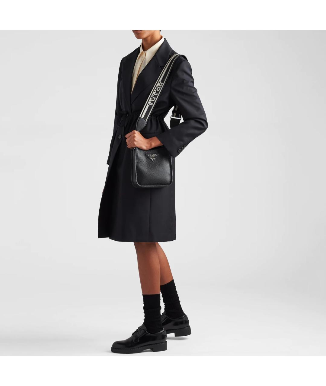 PRADA Черная кожаная сумка через плечо, фото 4