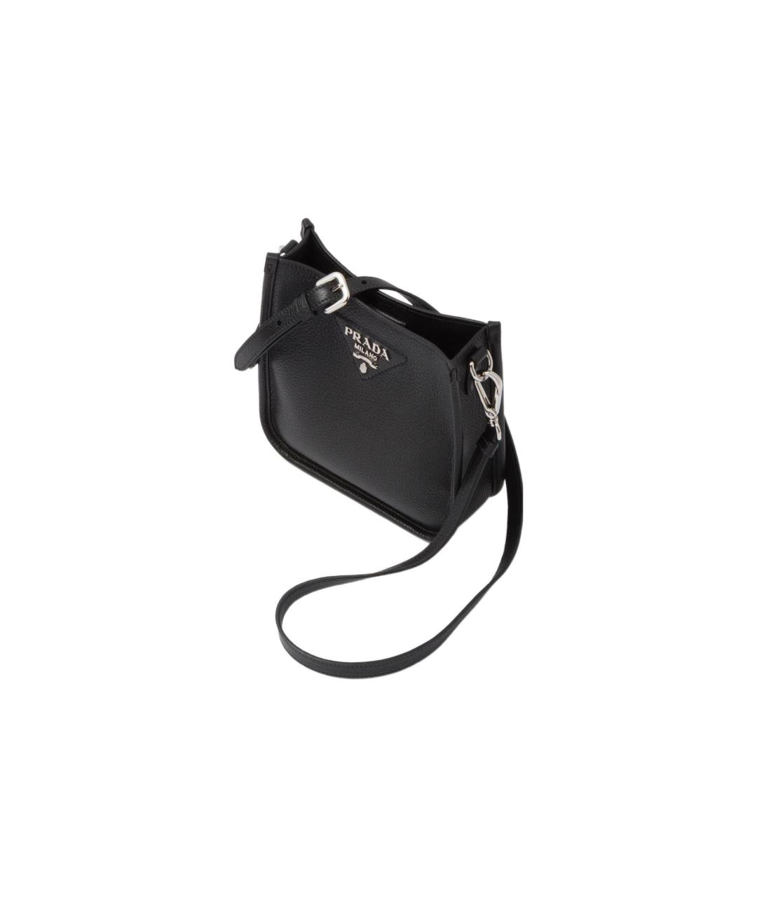 PRADA Черная кожаная сумка через плечо, фото 3