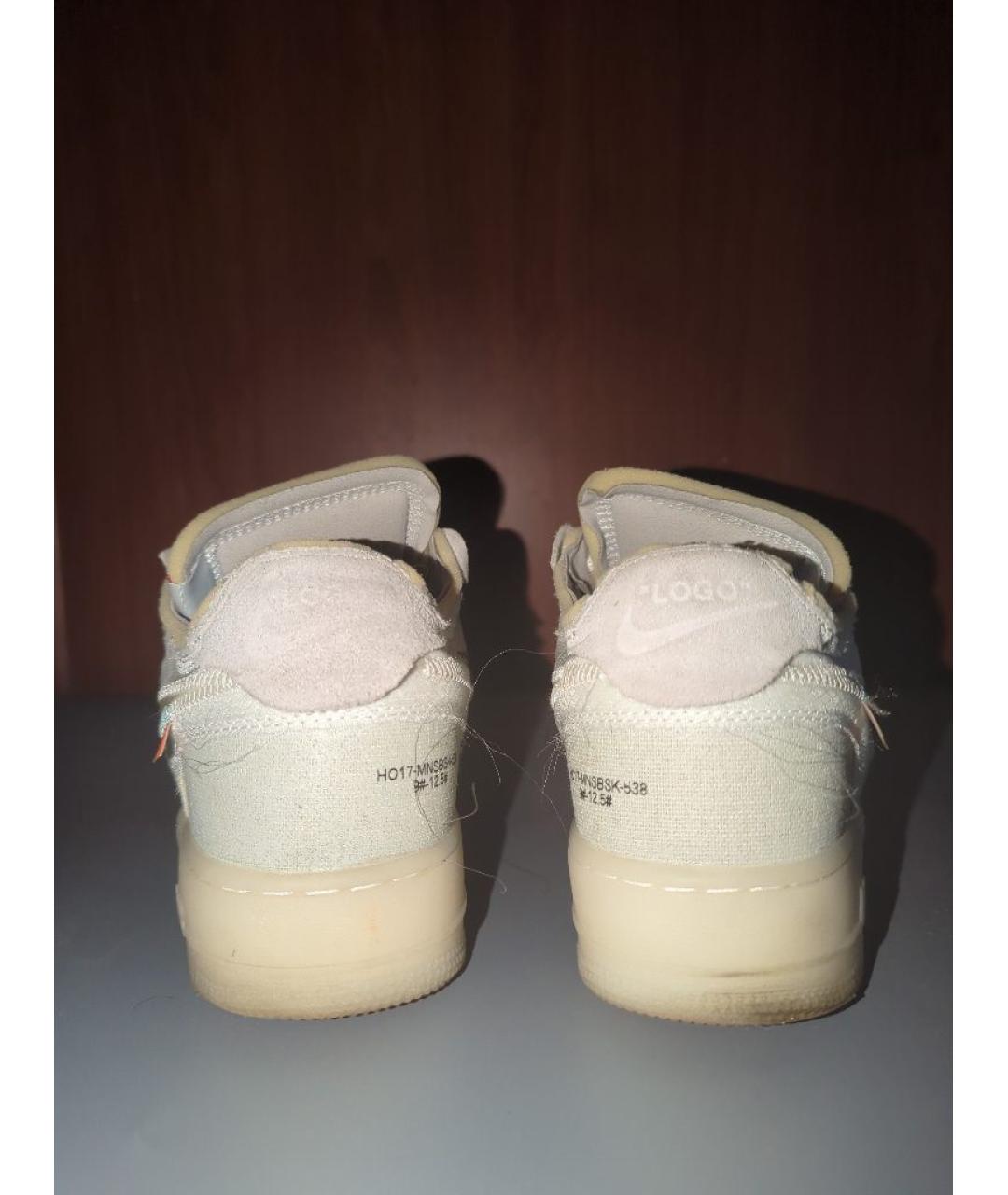 NIKE X OFF-WHITE Белые синтетические низкие кроссовки / кеды, фото 4