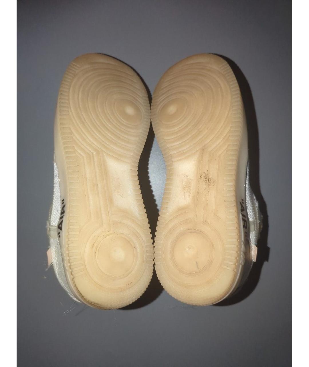 NIKE X OFF-WHITE Белые синтетические низкие кроссовки / кеды, фото 6