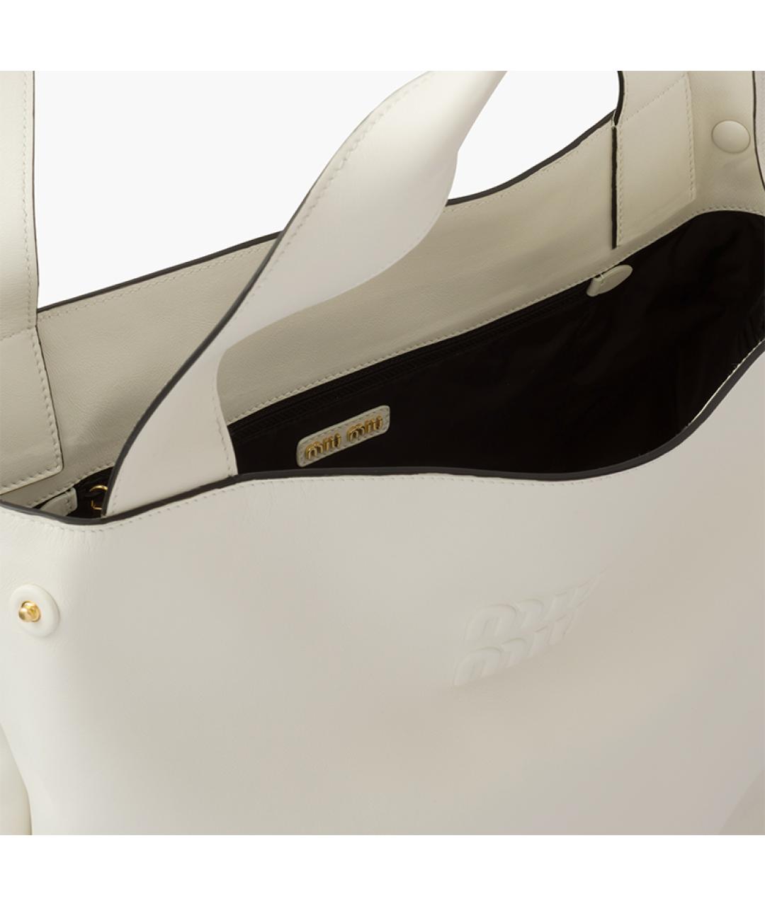 MIU MIU Белая кожаная сумка через плечо, фото 4