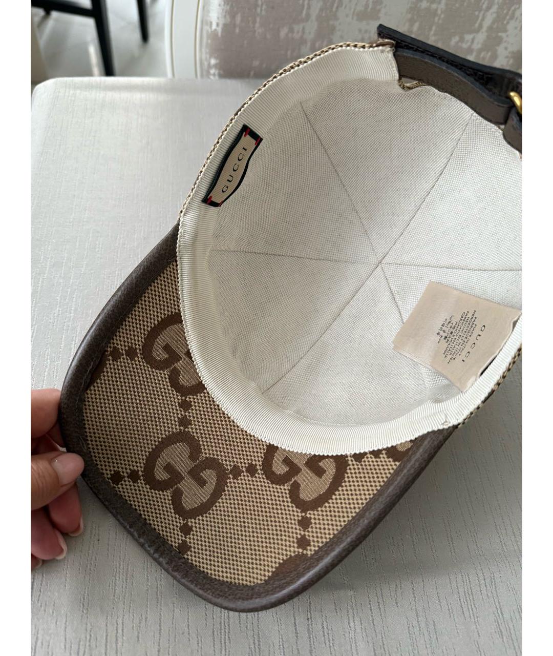 GUCCI Коричневая хлопковая кепка, фото 6