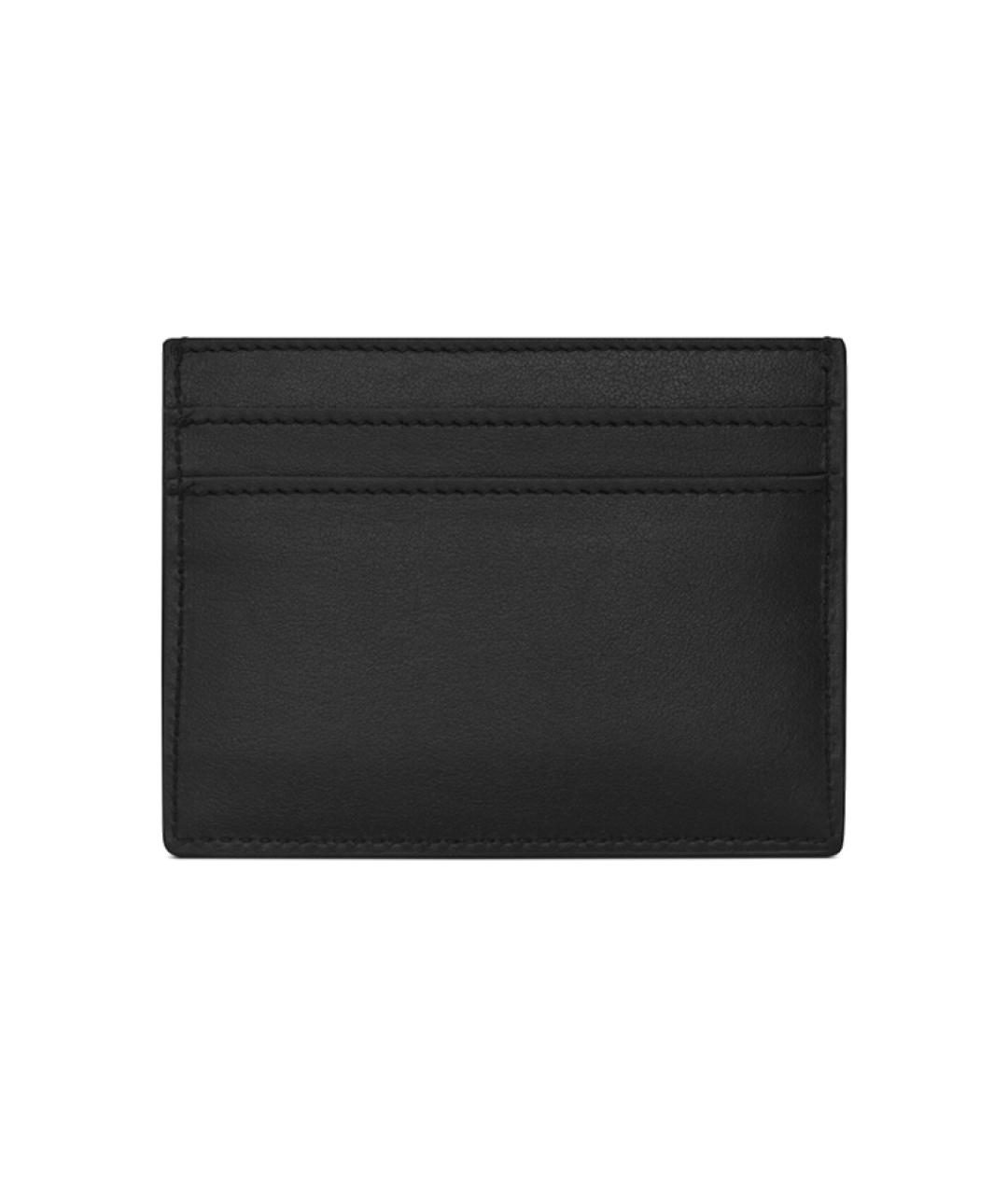 SAINT LAURENT Черный кожаный кардхолдер, фото 2