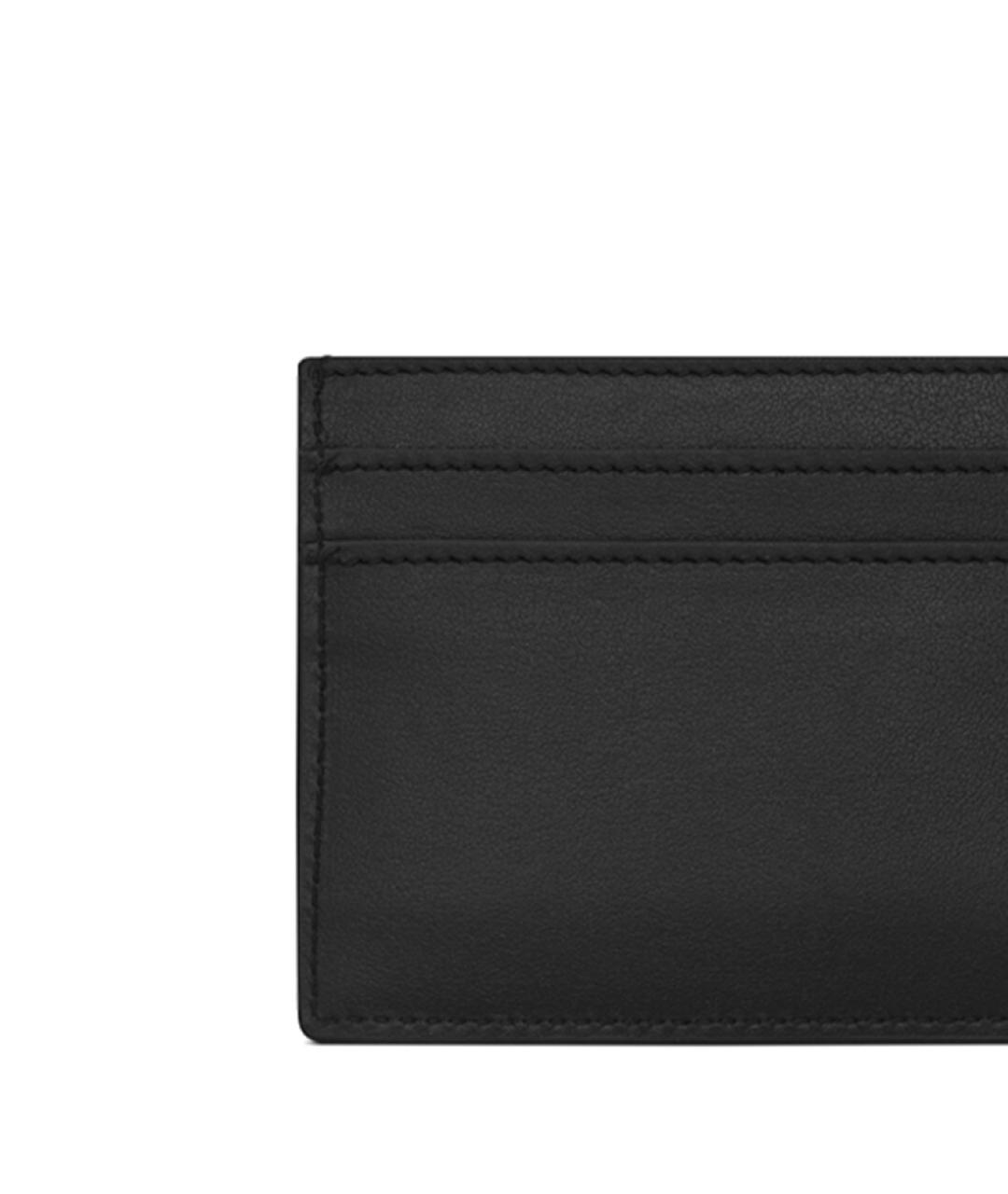 SAINT LAURENT Черный кожаный кардхолдер, фото 5