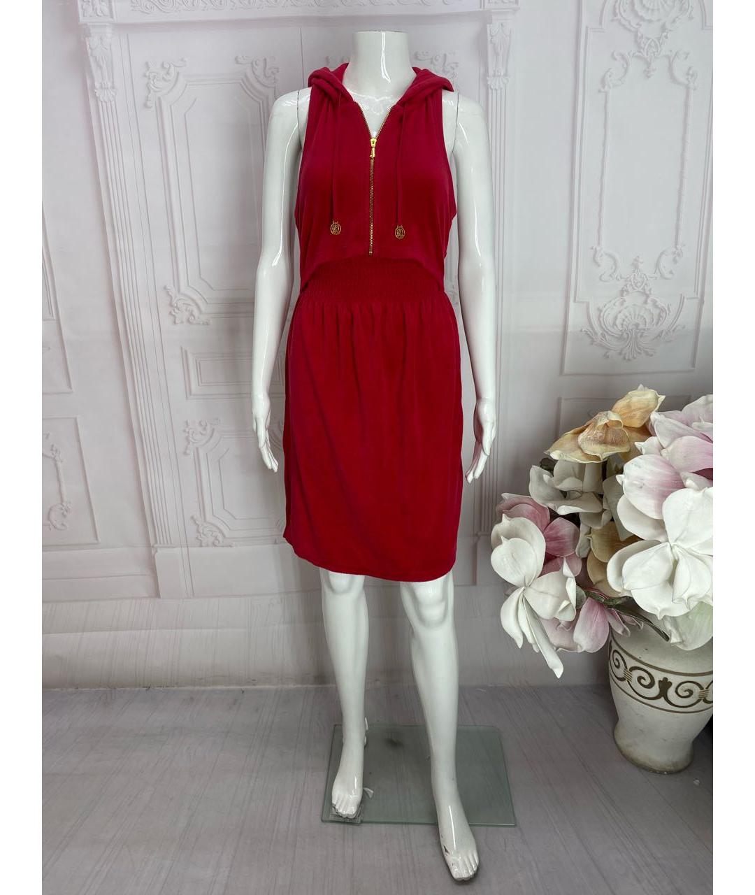 JUICY COUTURE Красное хлопковое повседневное платье, фото 8