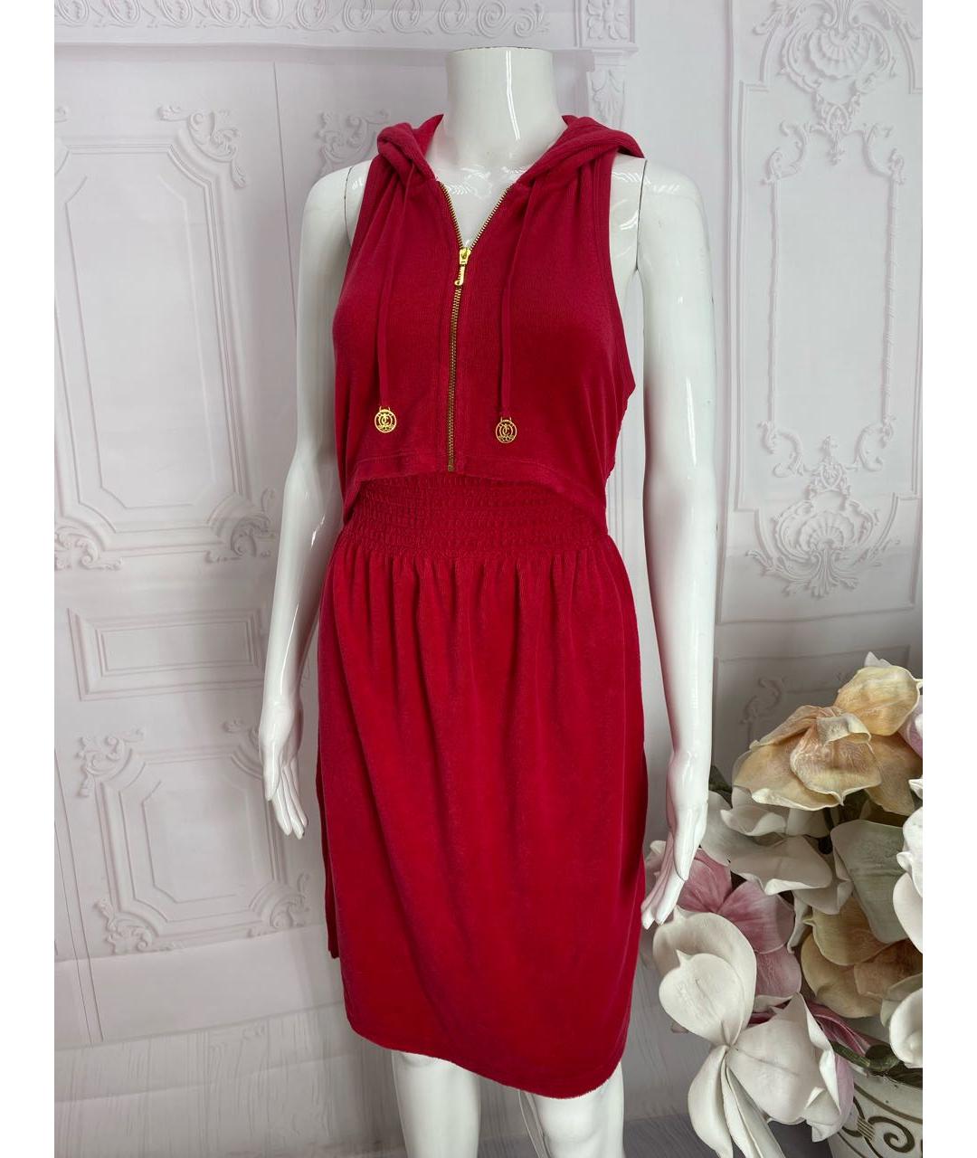 JUICY COUTURE Красное хлопковое повседневное платье, фото 5
