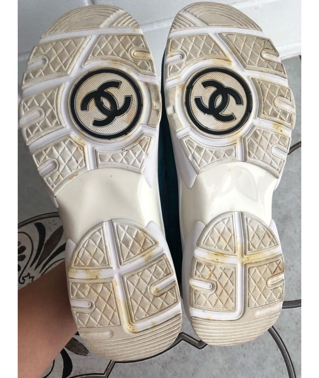 CHANEL Зеленые кроссовки, фото 5