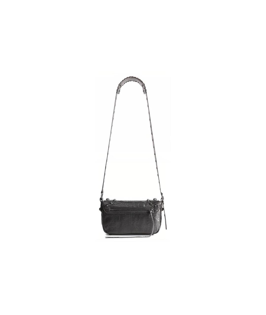 BALENCIAGA Серая кожаная сумка на плечо, фото 4