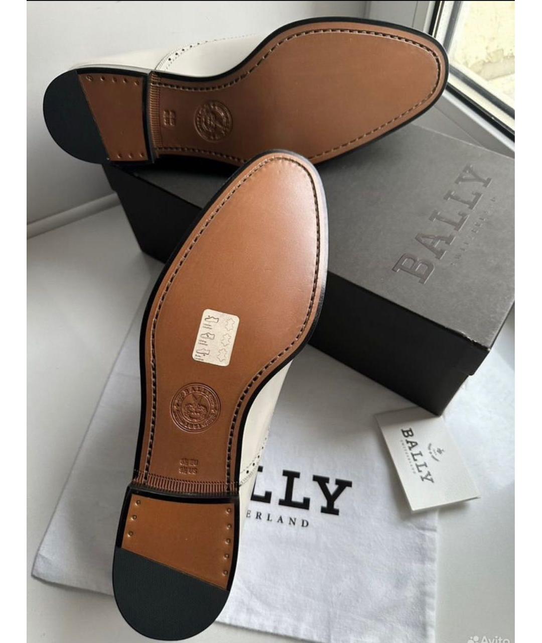 BALLY Белые кожаные туфли, фото 7