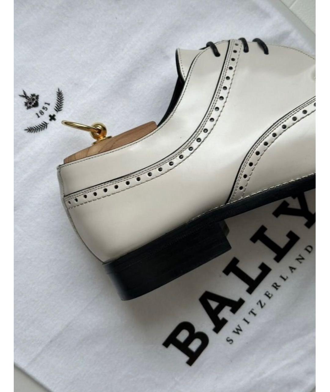 BALLY Белые кожаные туфли, фото 6