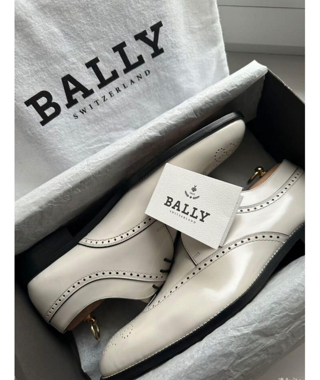BALLY Белые кожаные туфли, фото 2