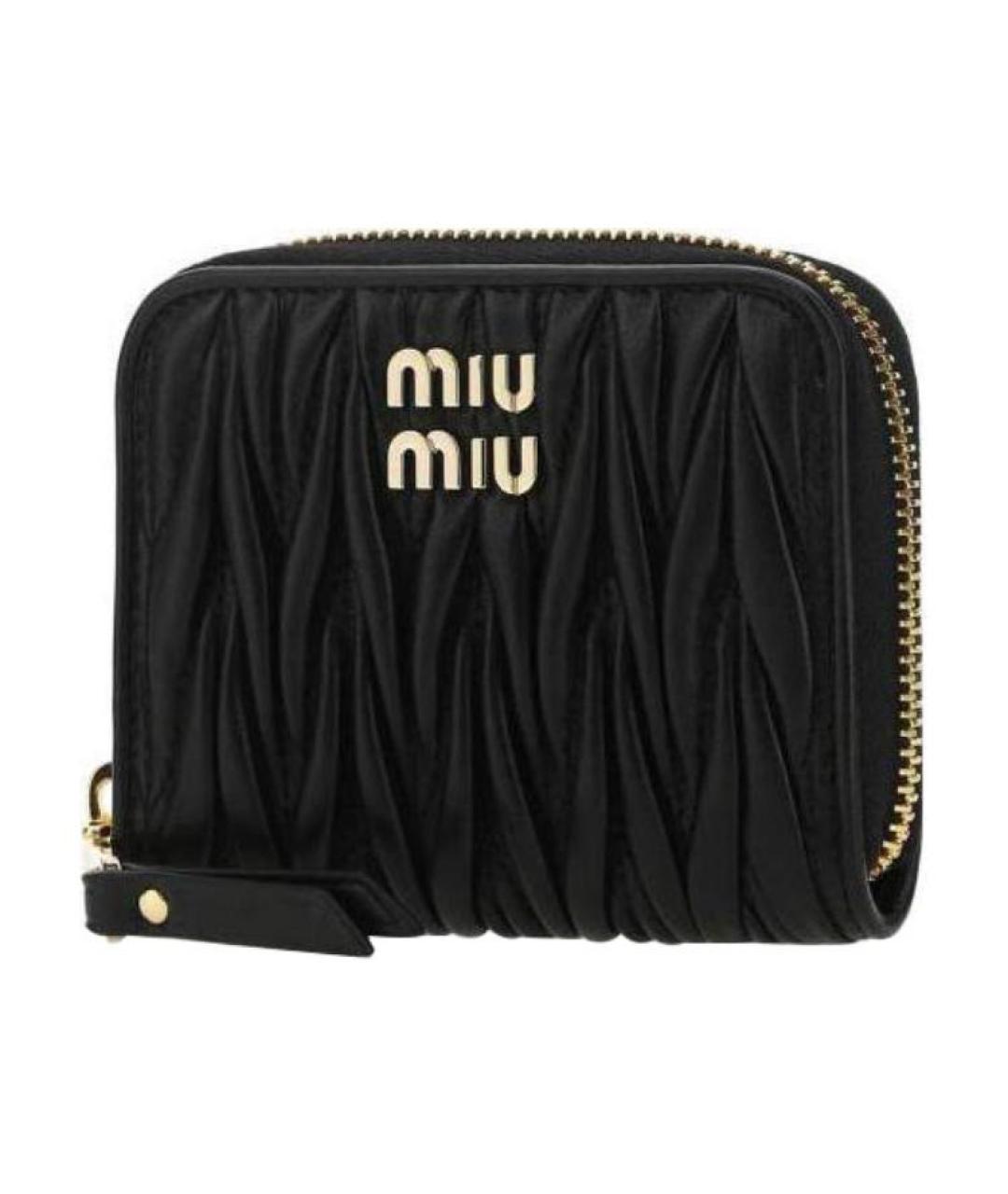MIU MIU Черный кожаный кошелек, фото 2