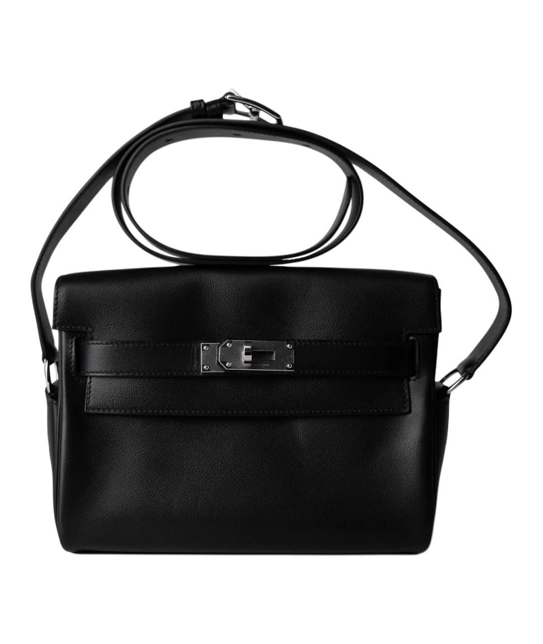 HERMES Черная кожаная сумка через плечо, фото 2