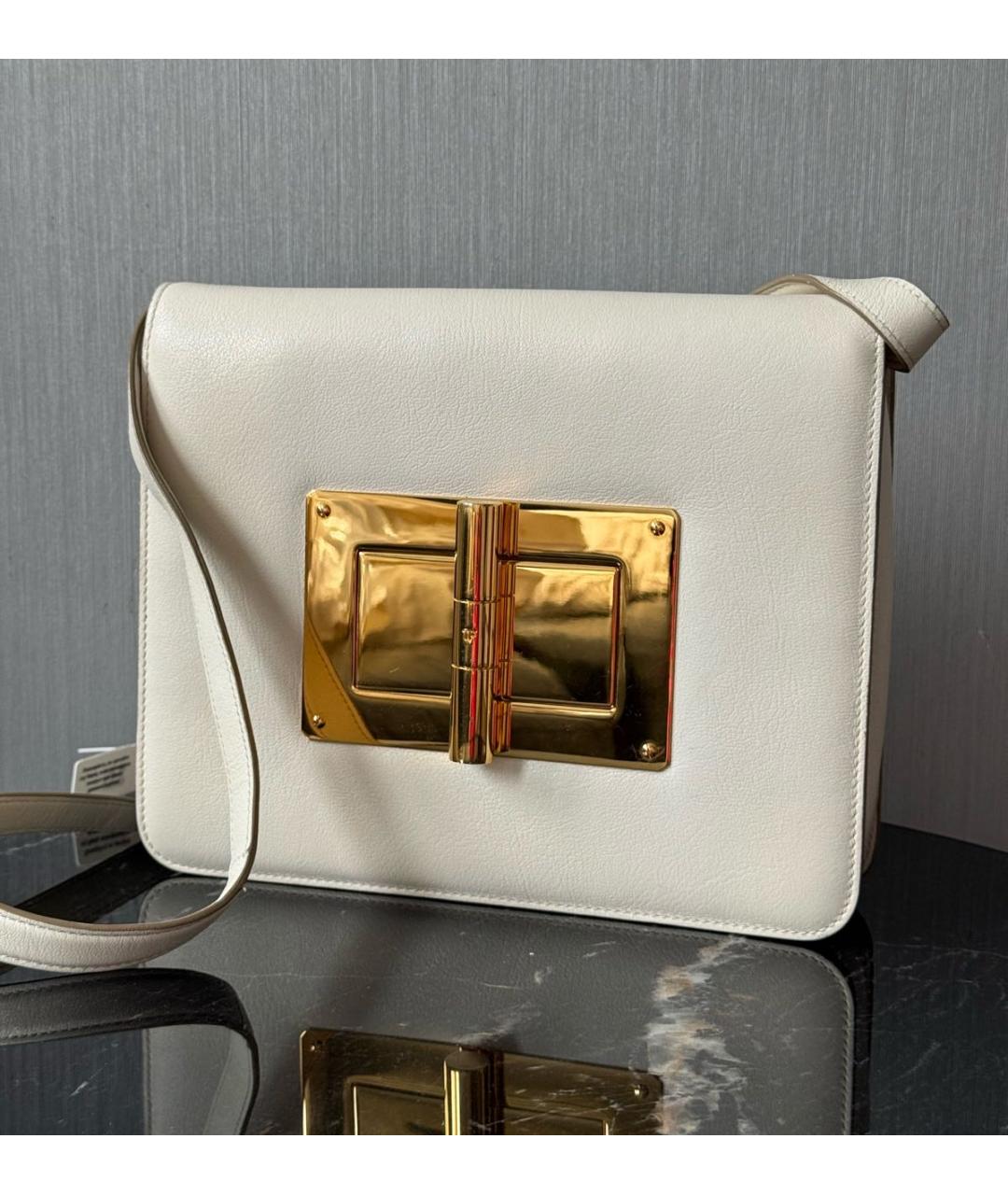 TOM FORD Белая кожаная сумка через плечо, фото 2