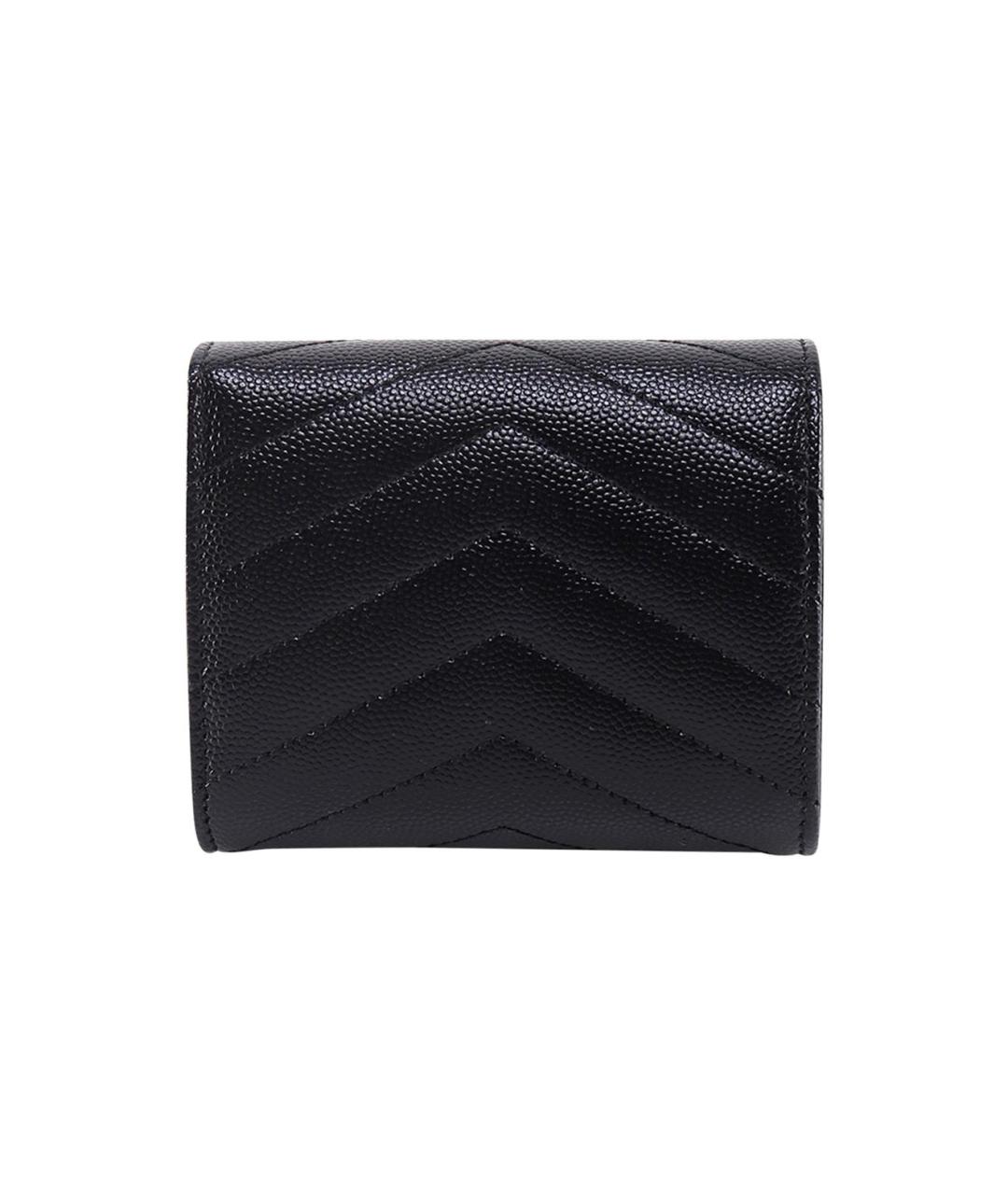 SAINT LAURENT Черный кожаный кошелек, фото 3
