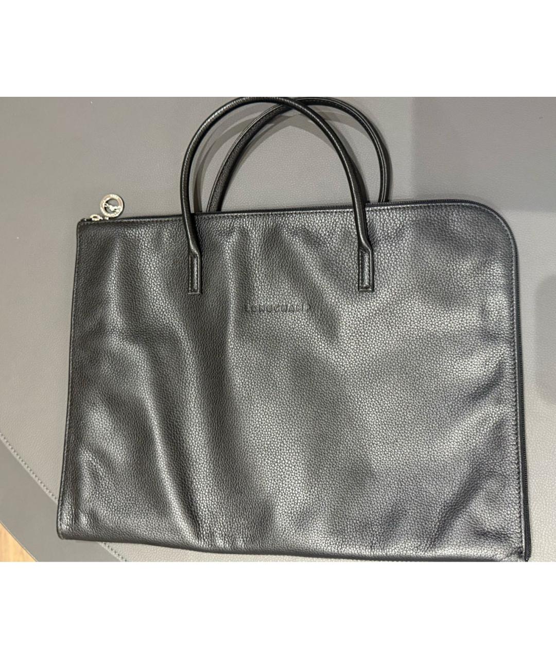 LONGCHAMP Черная кожаная папка для документов, фото 5