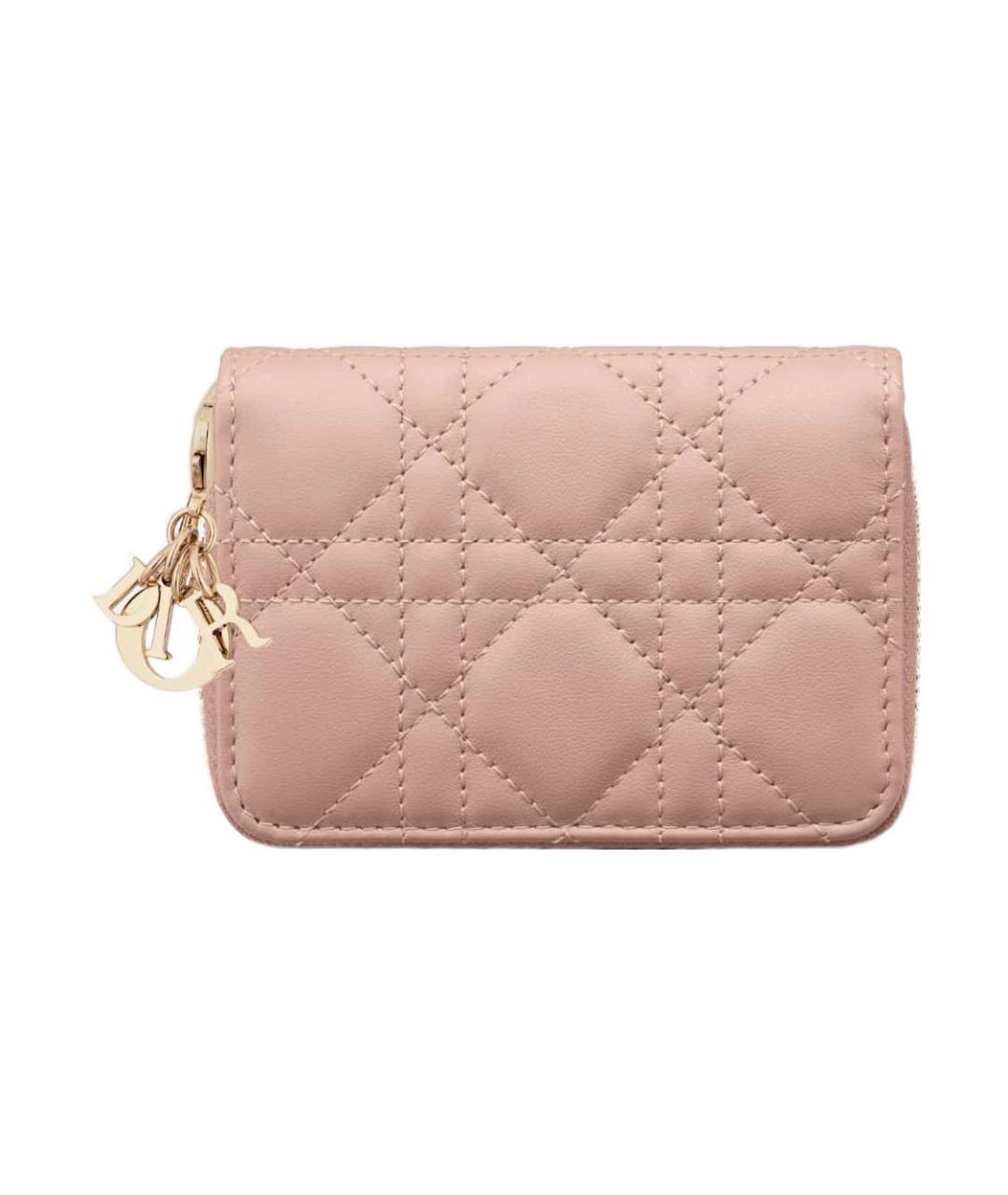 CHRISTIAN DIOR Розовый кожаный кошелек, фото 1