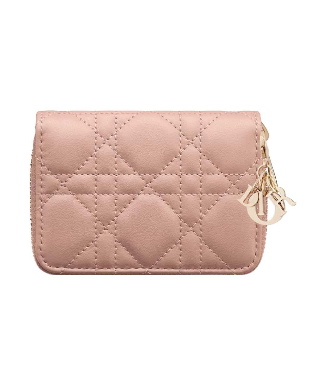 CHRISTIAN DIOR Розовый кожаный кошелек, фото 2