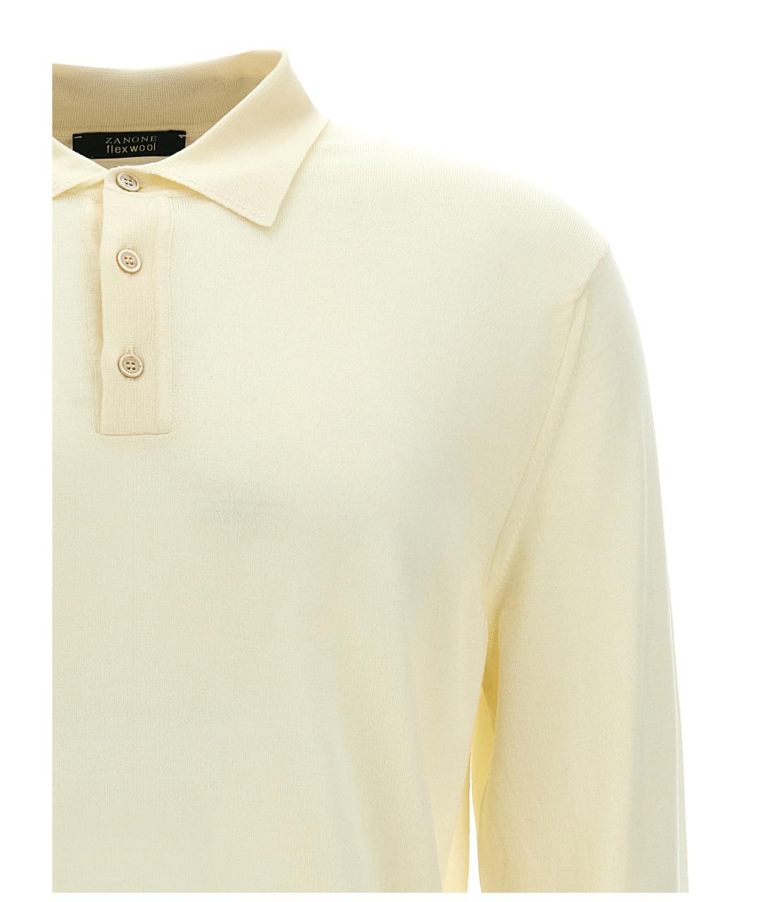ZANONE Белое поло с длинным рукавом, фото 3
