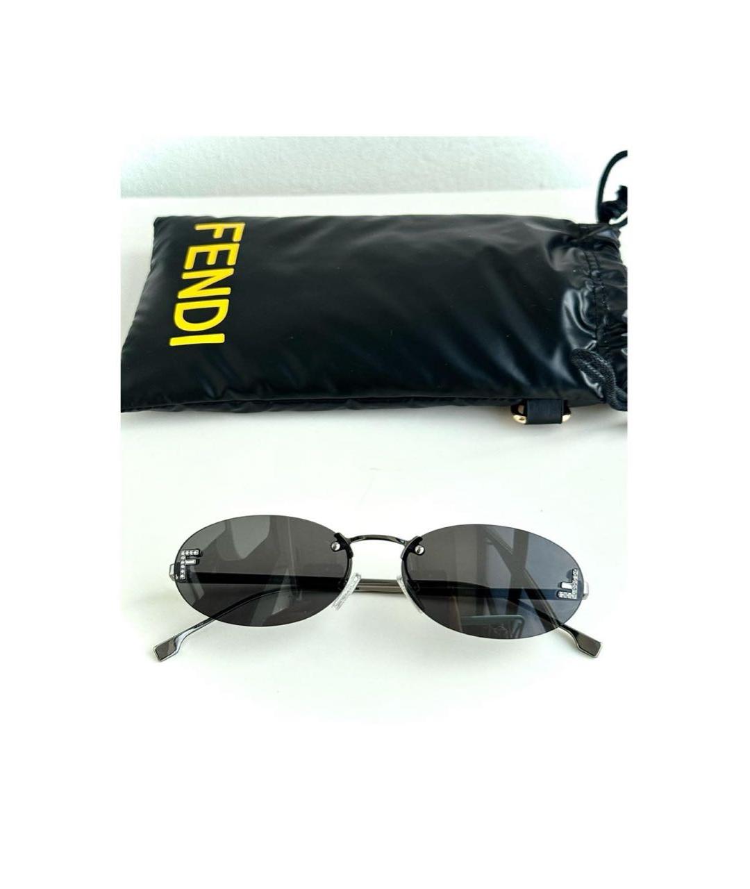 FENDI Антрацитовые солнцезащитные очки, фото 5