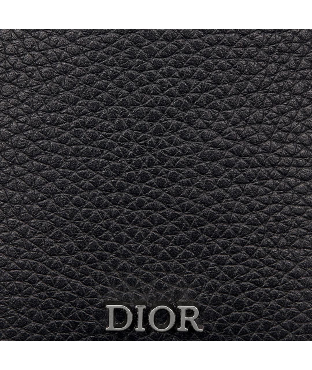 CHRISTIAN DIOR Черный кожаный кардхолдер, фото 4