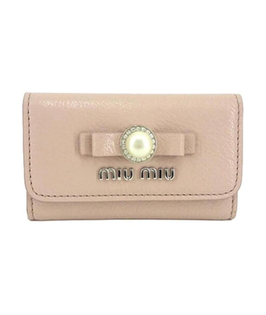 MIU MIU Розовый кожаный кошелек, фото 1