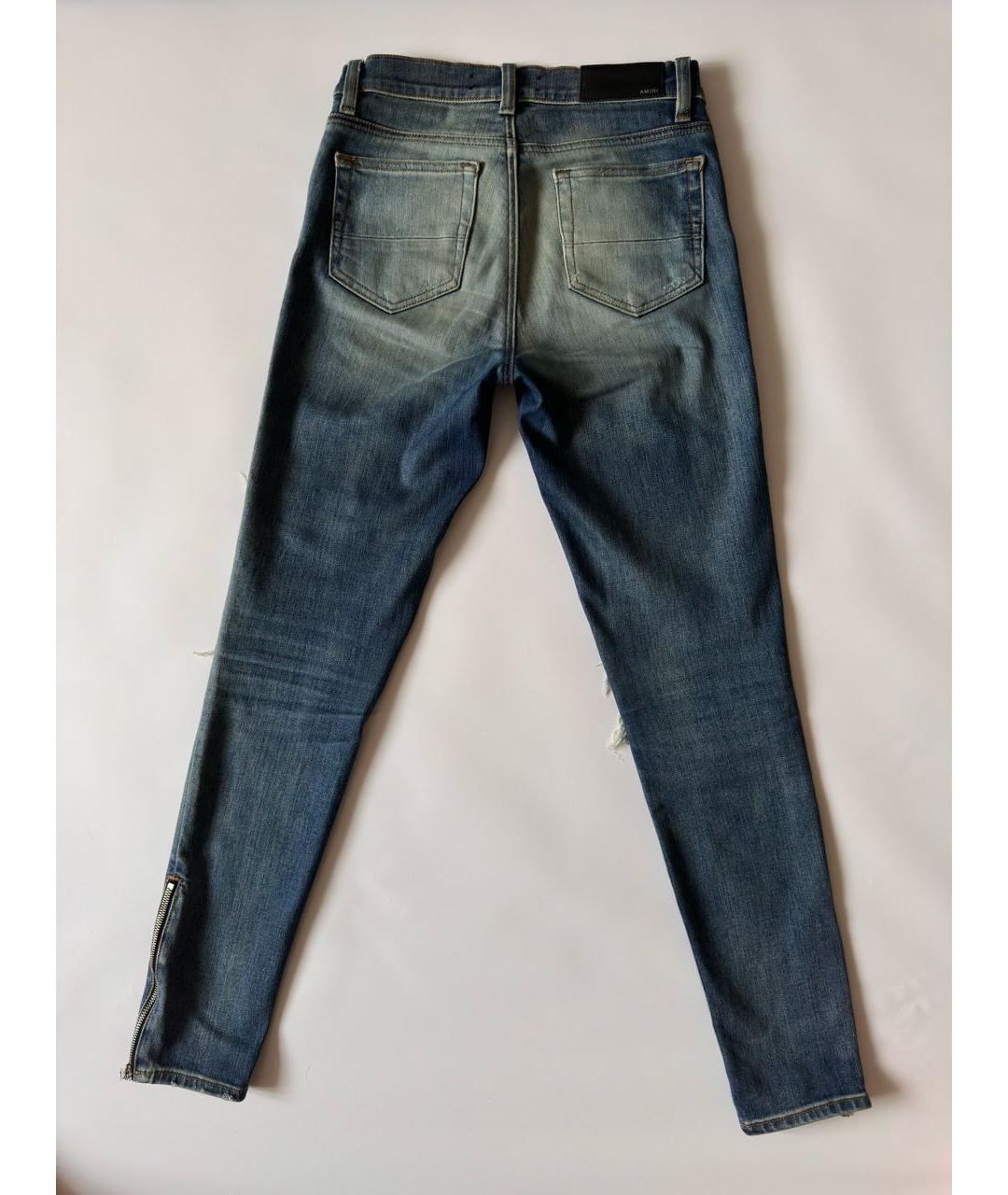 AMIRI Синие хлопко-эластановые джинсы слим, фото 2