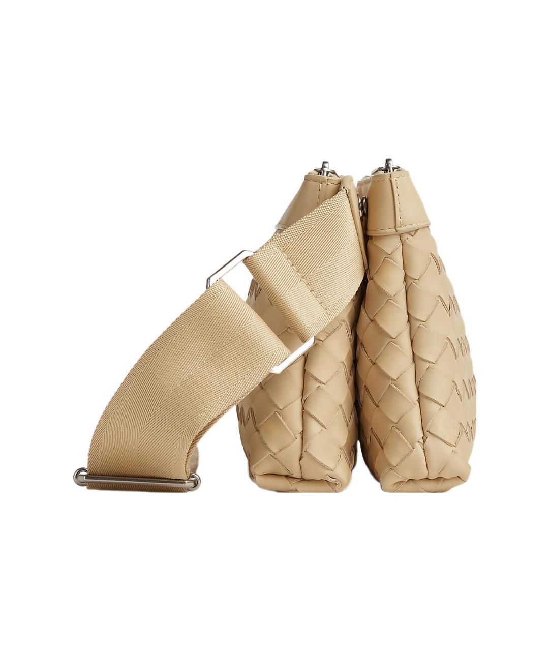 BOTTEGA VENETA Бежевая кожаная сумка на плечо, фото 3