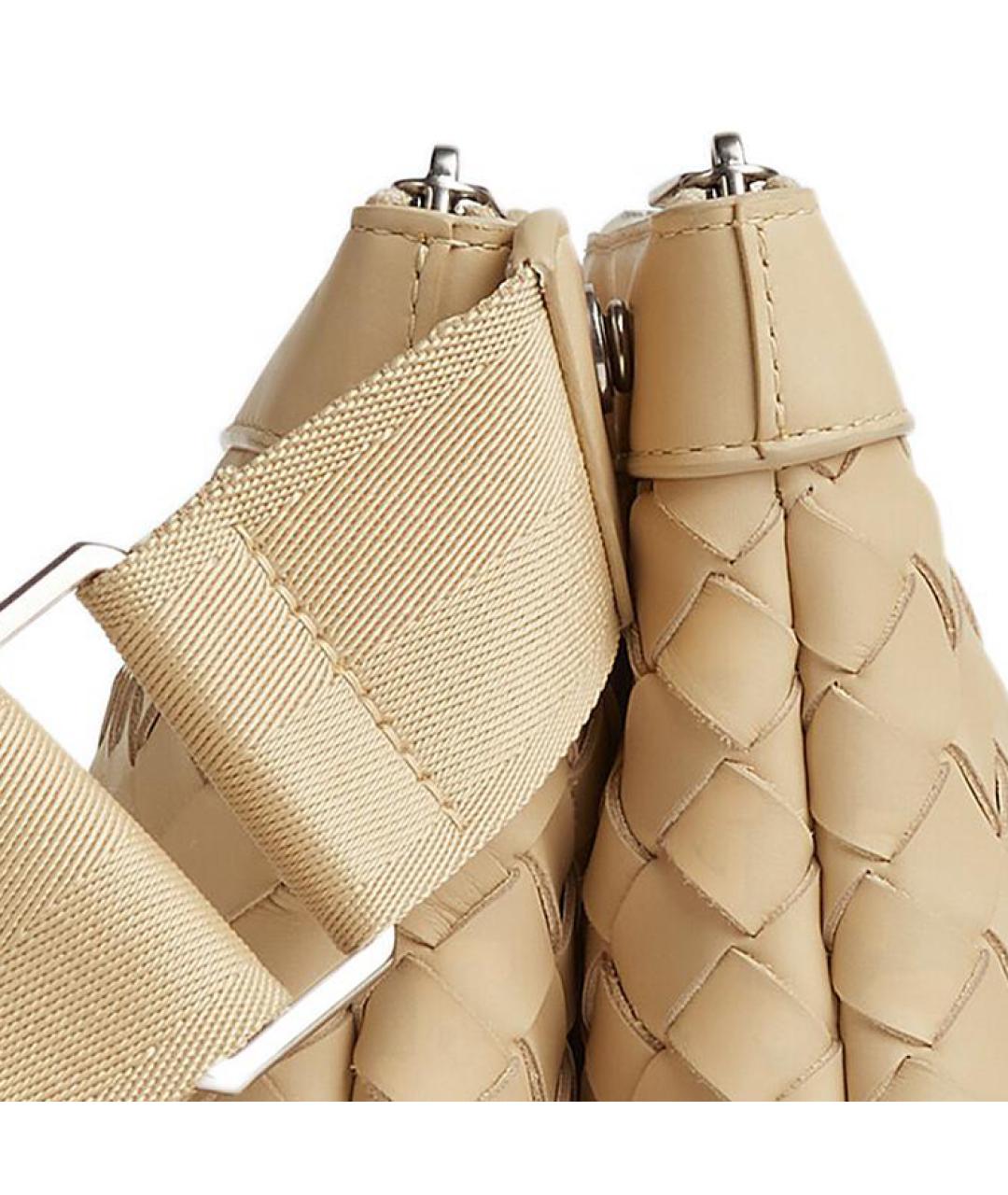 BOTTEGA VENETA Бежевая кожаная сумка на плечо, фото 4
