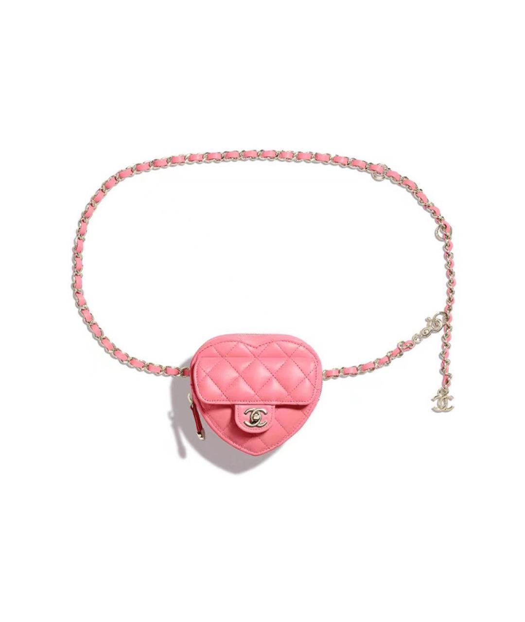 CHANEL Розовая кожаная поясная сумка, фото 6