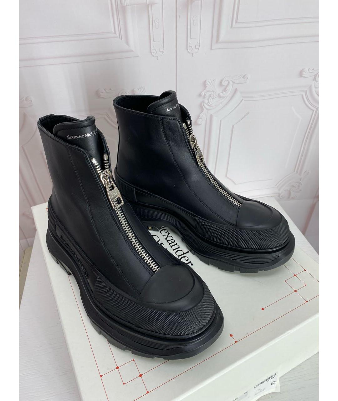 ALEXANDER MCQUEEN Черные кожаные ботинки, фото 5