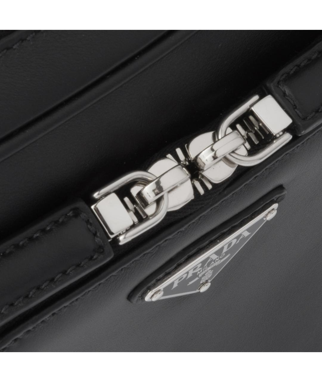 PRADA Черная кожаная сумка на плечо, фото 4