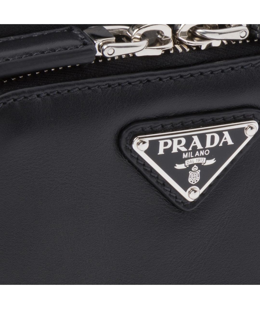 PRADA Черная кожаная сумка на плечо, фото 5